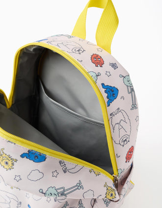 Mochila térmica com os Monstros das Emoções para criança, bege-claro