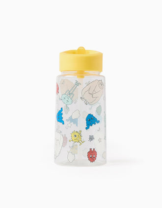 Garrafa de água Monstros das Emoções para criança, transparente/amarelo