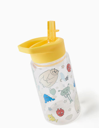Garrafa de água Monstros das Emoções para criança, transparente/amarelo