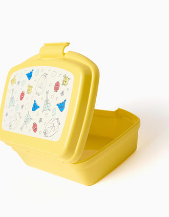 Lancheira com estampado dos Monstros das Emoções para criança, amarelo