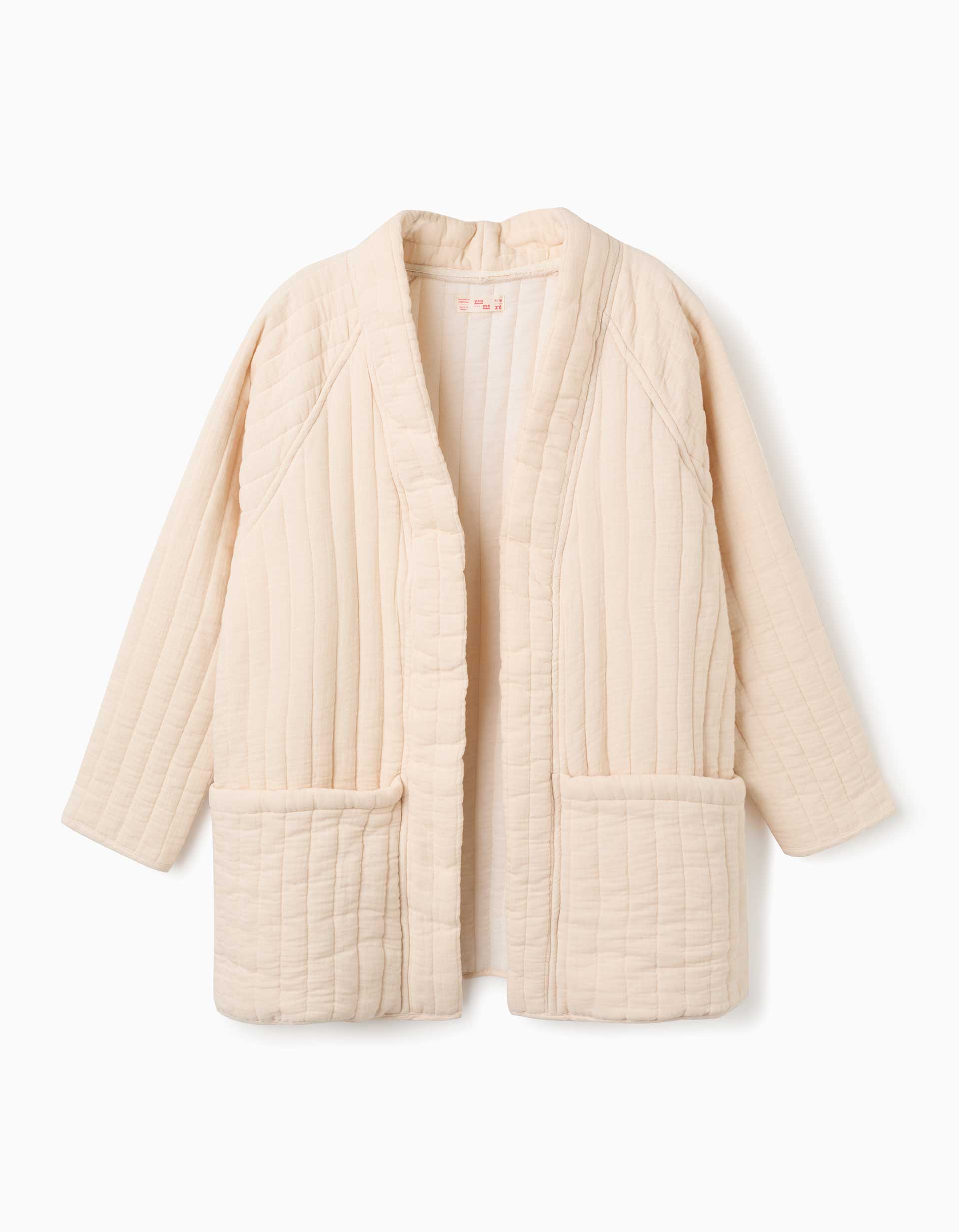 Quilted cotton jacket with front pockets You&Me for women, light beige