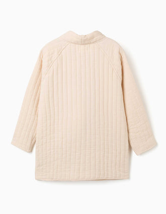 Quilted cotton jacket with front pockets You&Me for women, light beige