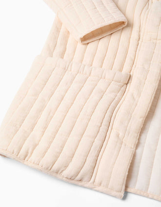 Quilted cotton jacket with front pockets You&Me for women, light beige
