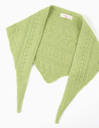 Knitted triangle scarf You&Me for women, lime green