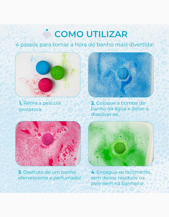 Pack of 3 Fizzy Bath Bombs Chicco Pop 3Y+