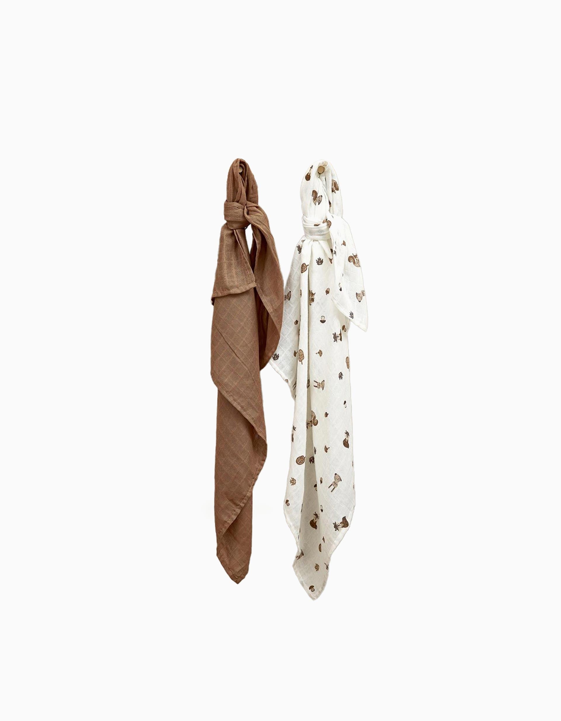 Pack de 2 Muselinas Meyco 120X120 Cm, Forest Animals Toffee