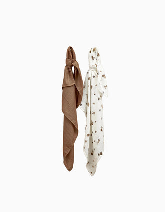 Pack de 2 Muselinas Meyco 120X120 Cm, Forest Animals Toffee