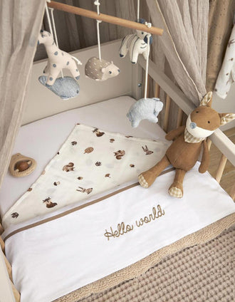 Lot de 3 Langes en Mousseline Meyco 70X70 cm, Forest Animals Toffee