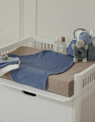 Lot de 3 Langes en Mousseline Meyco 70X70 cm, Natural Blue Indigo