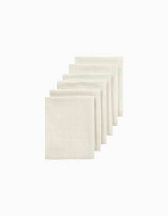 Lot de 6 Langes en Mousseline Meyco 70X70 cm, Nature
