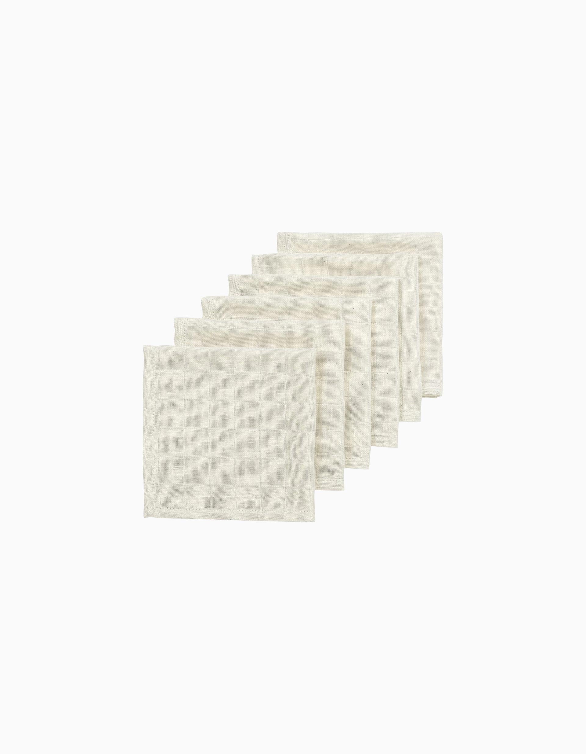 Pack of 6 Muslin Mouth Wipes Meyco 30x30 cm, Nature