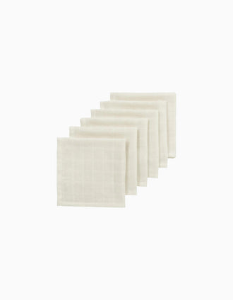 Pack of 6 Muslin Mouth Wipes Meyco 30x30 cm, Nature