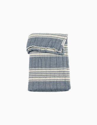 Couverture en Mousseline Meyco 75X100 cm, Stripes Indigo