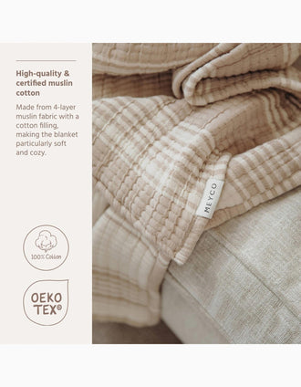 Couverture en Mousseline Meyco 75X100 cm, Stripes Sand