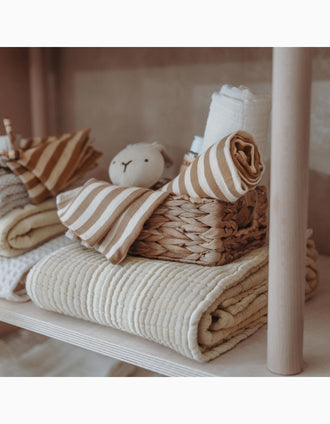 Couverture en Mousseline Meyco 75X100 cm, Stripes Sand