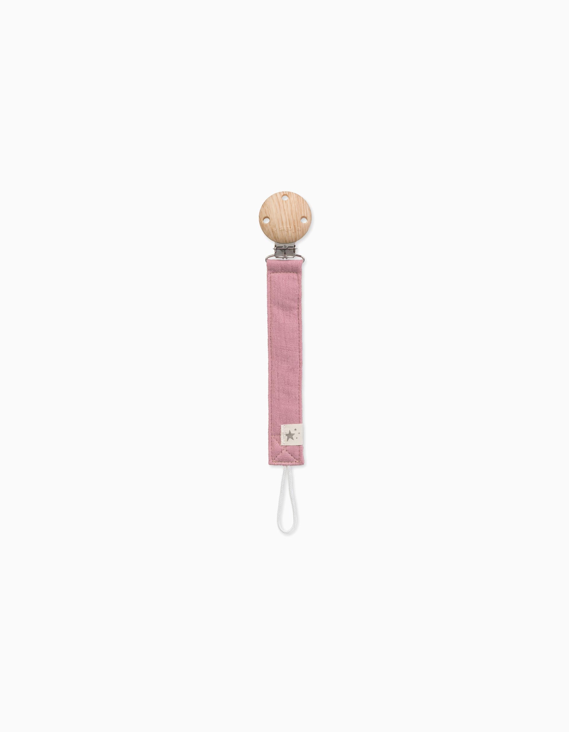 Prende-Chupeta de Algodão Saro, Rosa