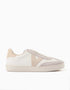 Victoria trainers with leather effect for women, white/grey/beige