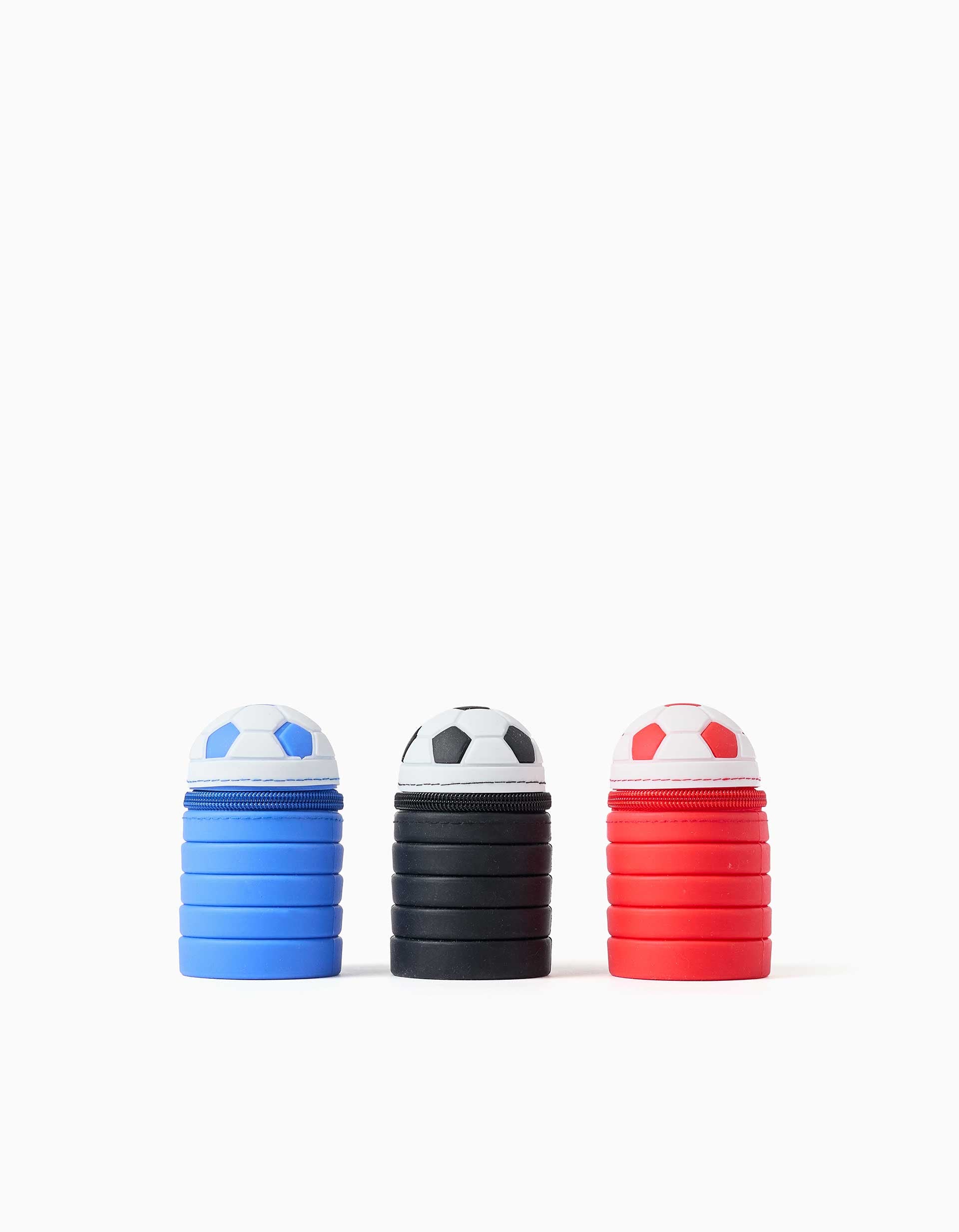 Estojo extensível de silicone com bola de futebol para criança, sortido