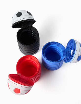 Estojo extensível de silicone com bola de futebol para criança, sortido