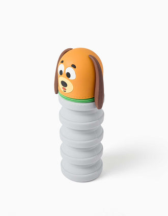 Estojo extensível de silicone com o Slinky para criança, castanho/cinza