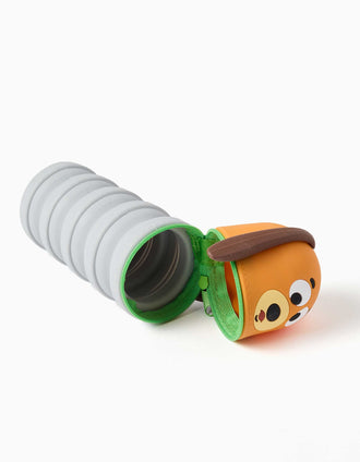 Estojo extensível de silicone com o Slinky para criança, castanho/cinza