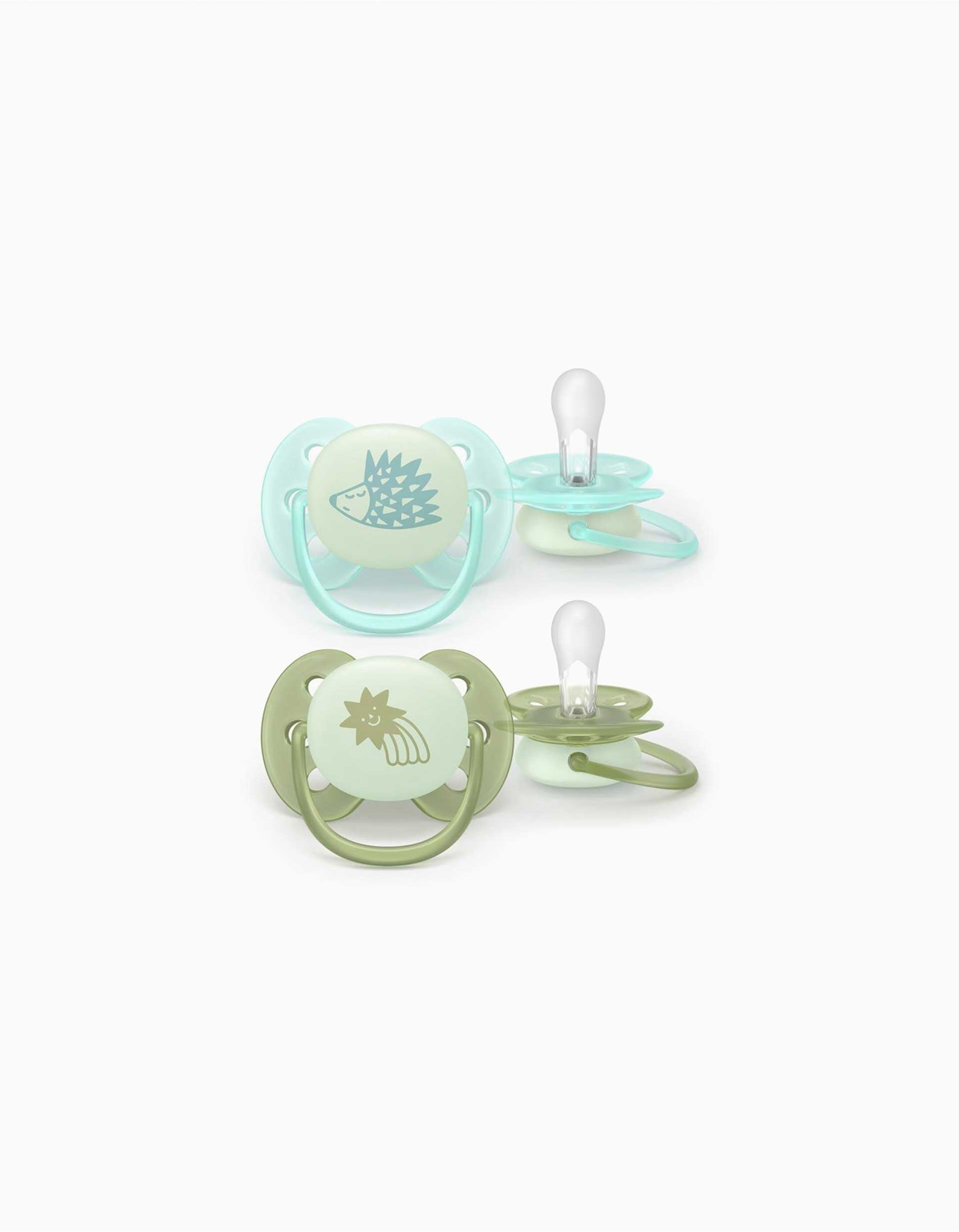 Lot de 2 Sucettes Ultra Soft Night Philips Avent, 0-6M 