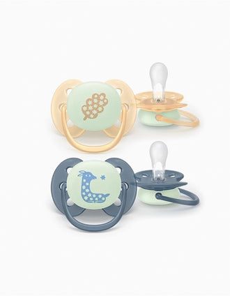 Pack de 2 Chupetas Ultra Soft Night Philips Avent, 6-18M