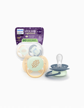 Pack de 2 Chupetas Ultra Soft Night Philips Avent, 6-18M