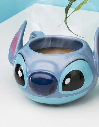 Mug with 3D Disney Stitch 450 ml, blue