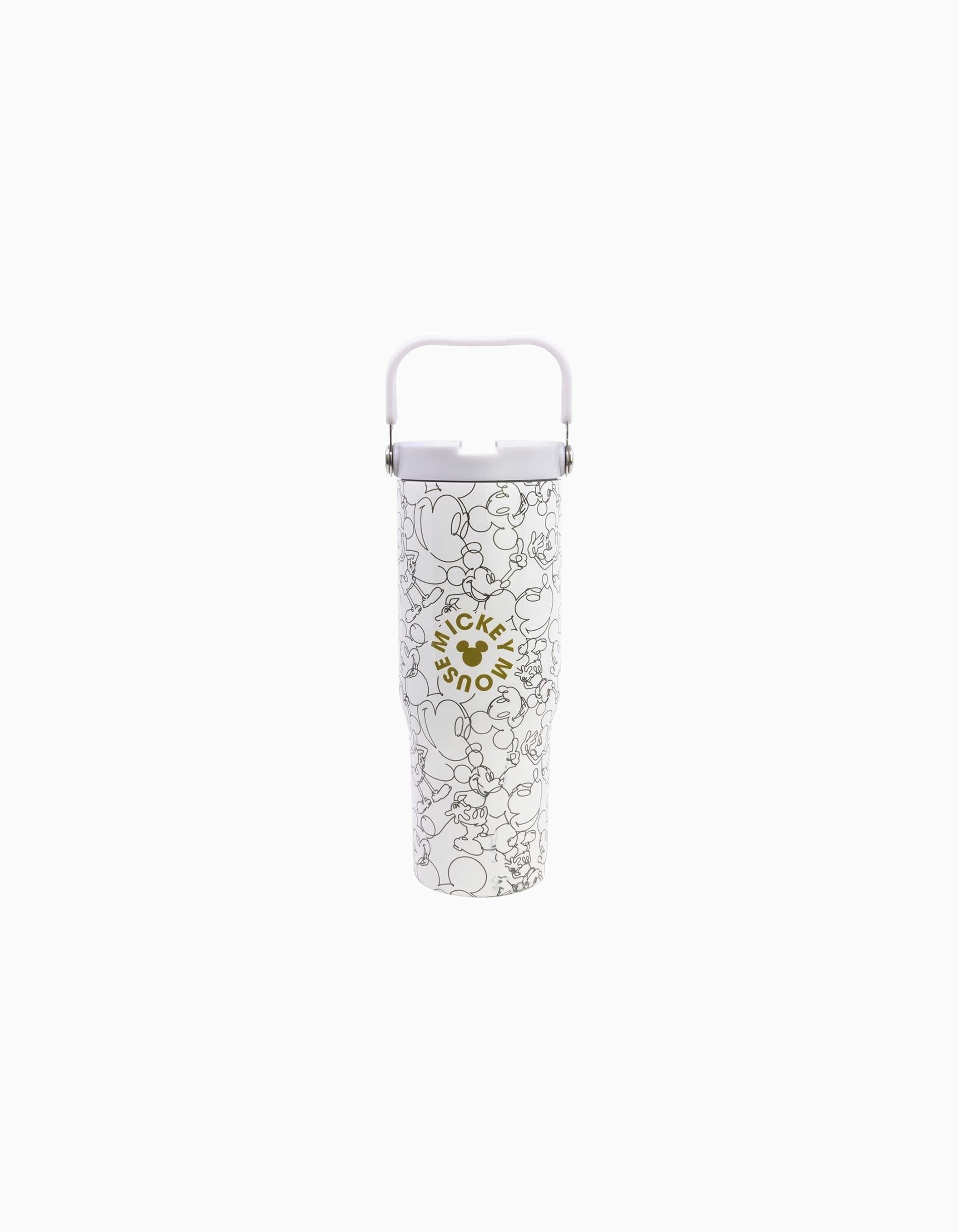 Thermal cup with handle Disney Mickey Mouse Signature 860 ml, white