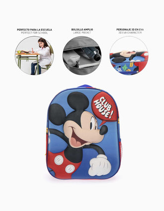Backpack with 3D print Disney Mickey for babies and children, multicolour