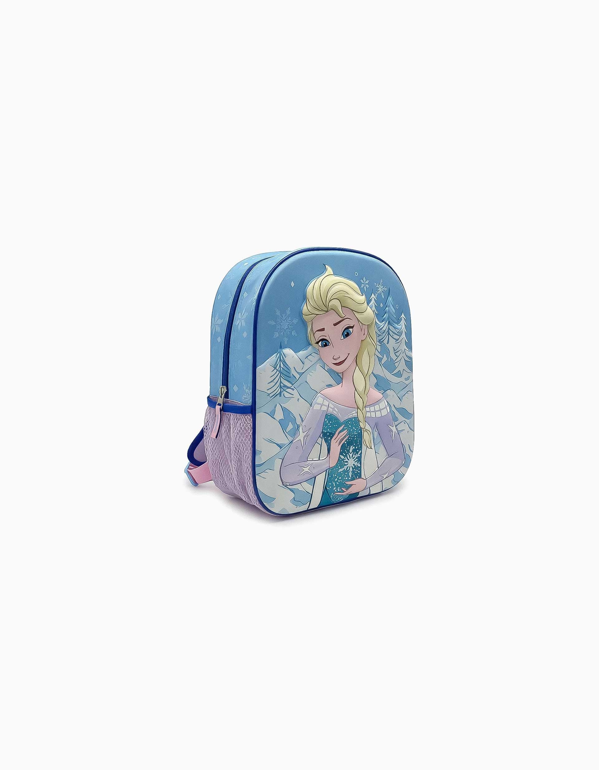Backpack with 3D print Disney Frozen for babies and children, blue/pink