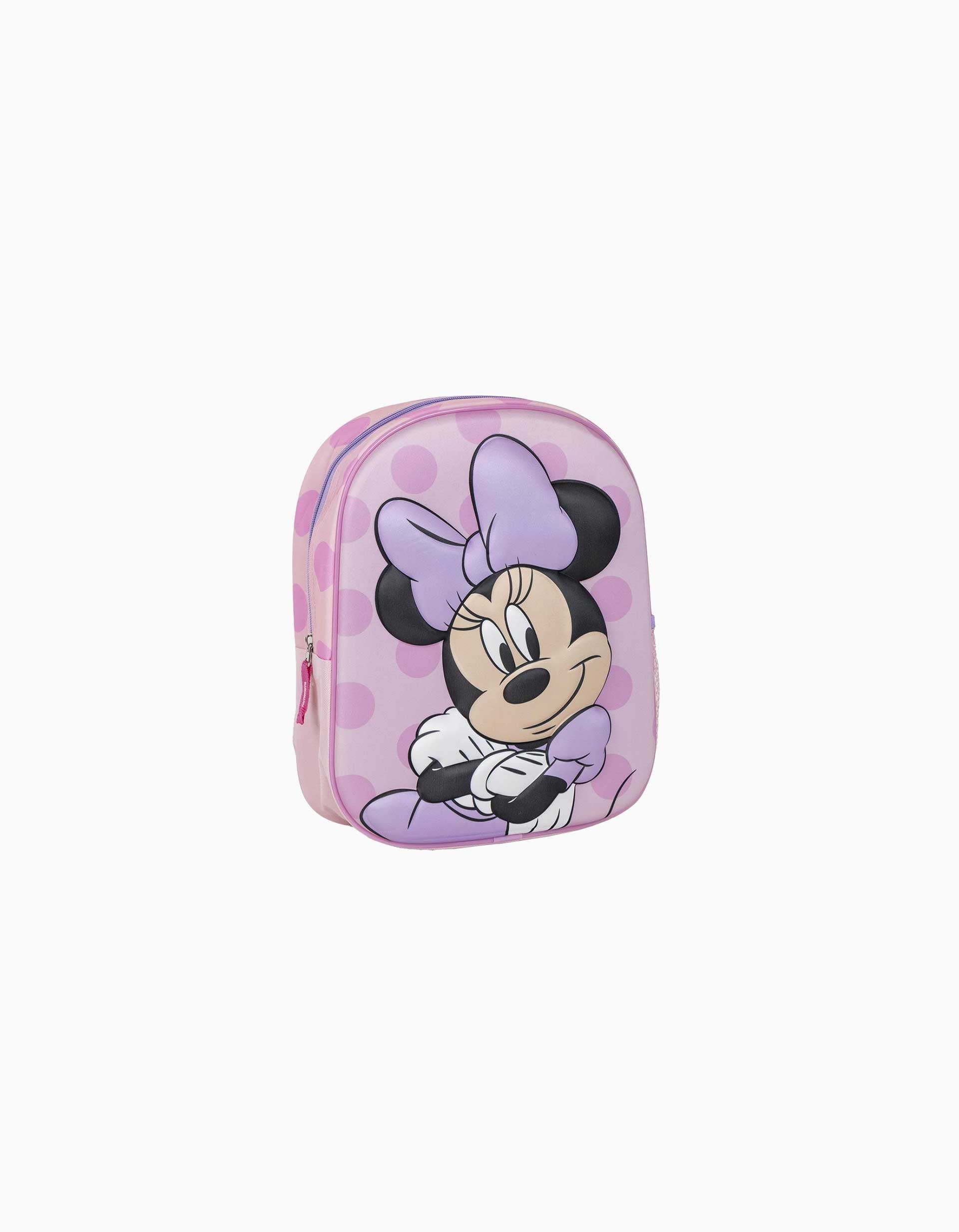 Backpack with 3D print Disney Minnie for babies and children, pink