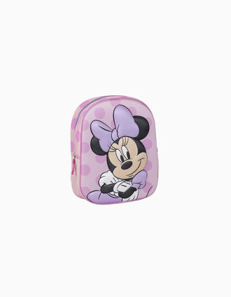 Backpack with 3D print Disney Minnie for babies and children, pink