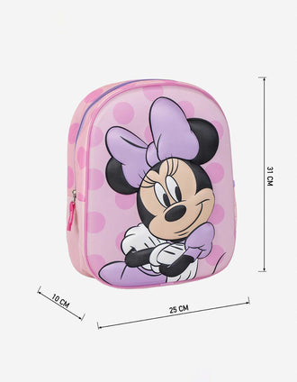 Backpack with 3D print Disney Minnie for babies and children, pink