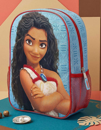 Backpack with 3D print Disney Moana for babies and children, blue