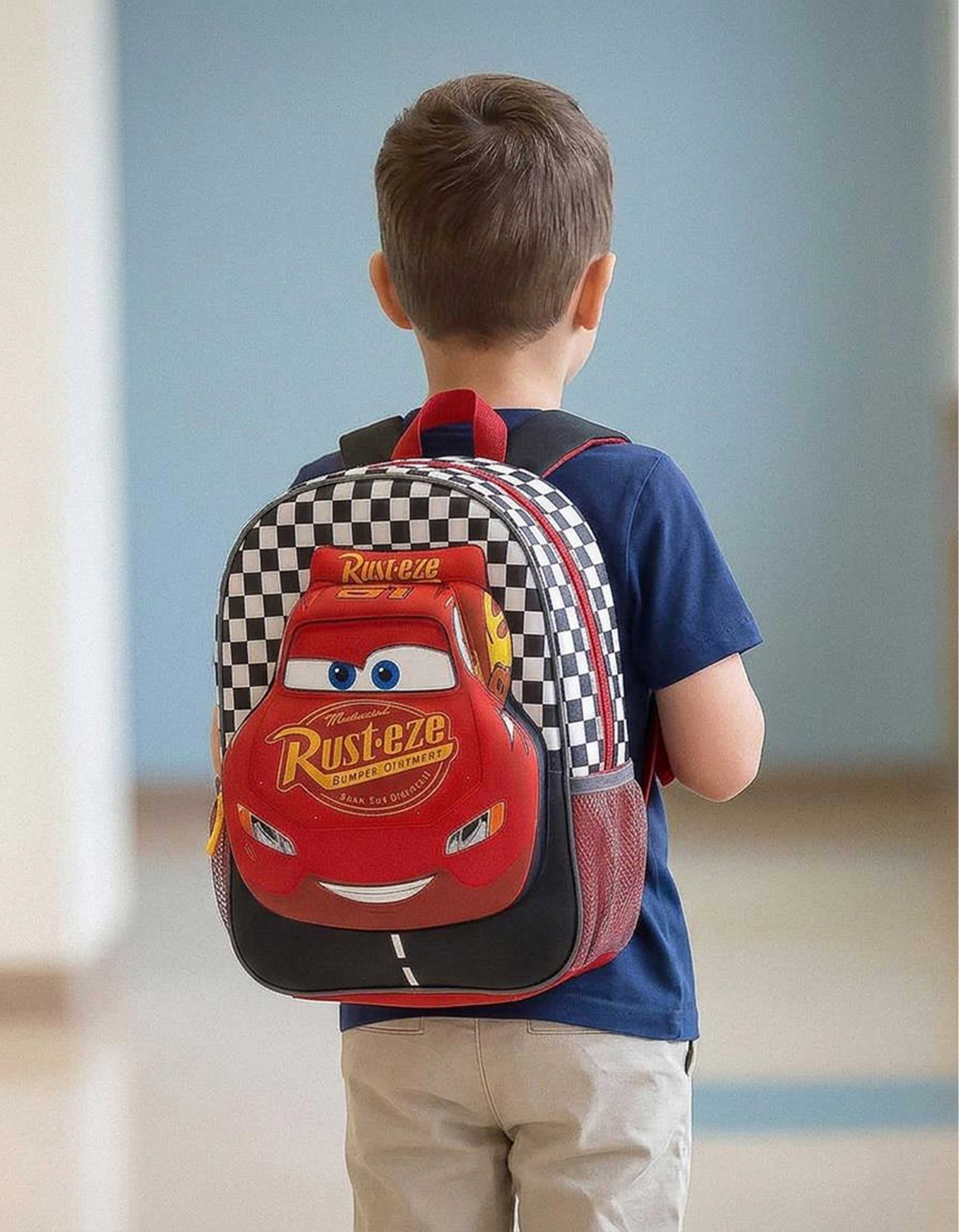 Backpack with 3D print Disney Cars for babies and children, multicolour