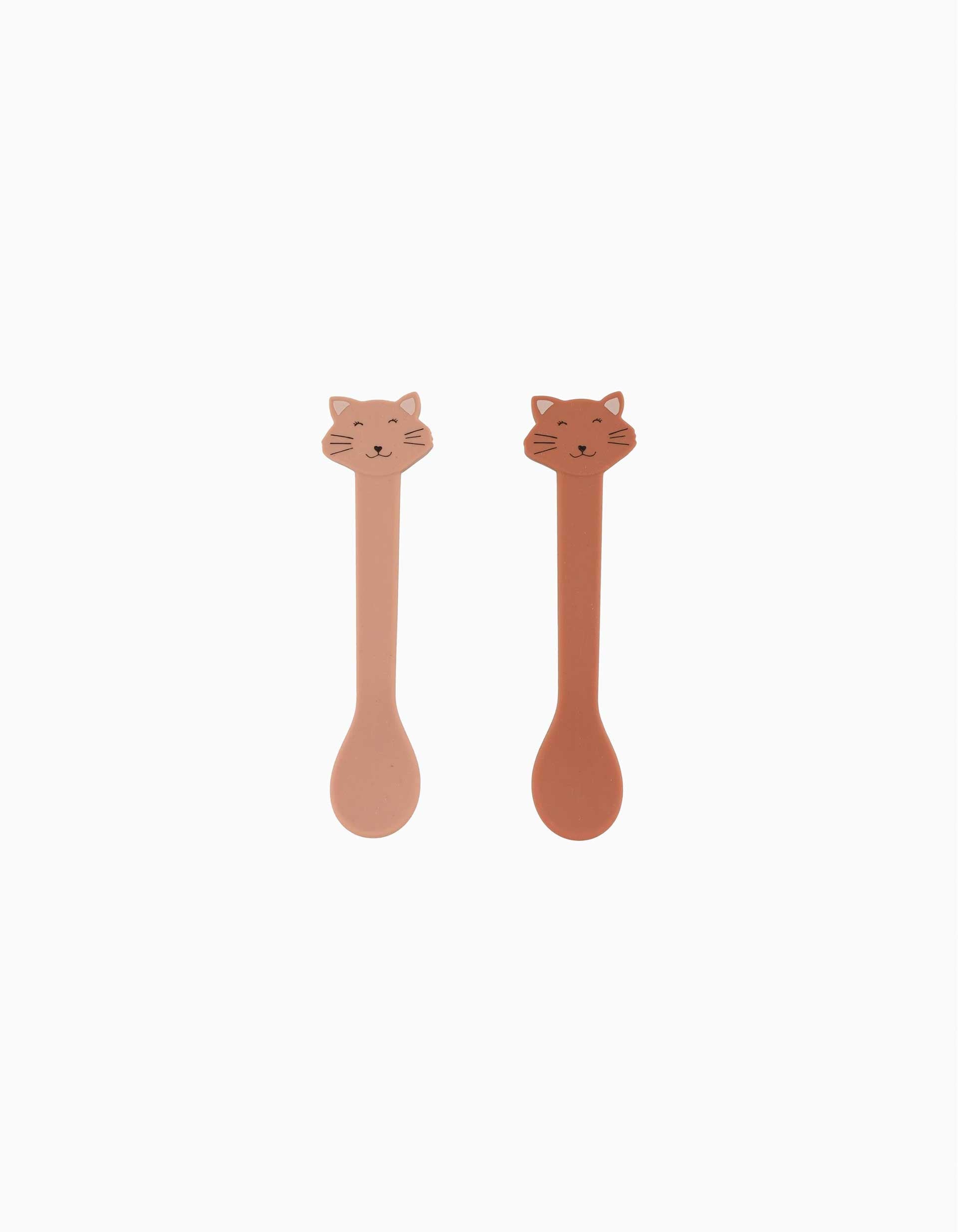 Pack of 2 Silicone Spoons Mrs. Cat Trixie 4M+, Pink