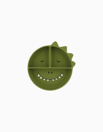 Silicone Divided Suction Plate Mr. Dino Trixie 4M+, Green