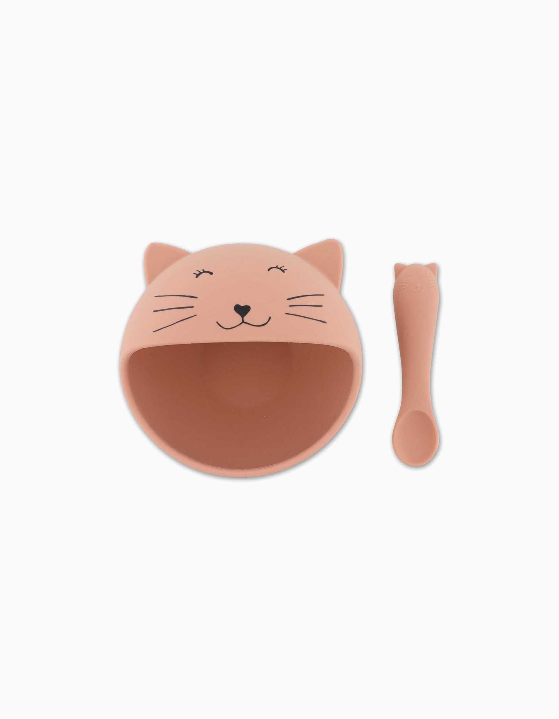 Silicone Meal Set for Babies Mrs. Cat Trixie 4M+, Pink