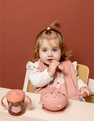 Silicone Meal Set for Babies Mrs. Cat Trixie 4M+, Pink