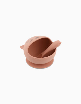 Silicone Meal Set for Babies Mrs. Cat Trixie 4M+, Pink