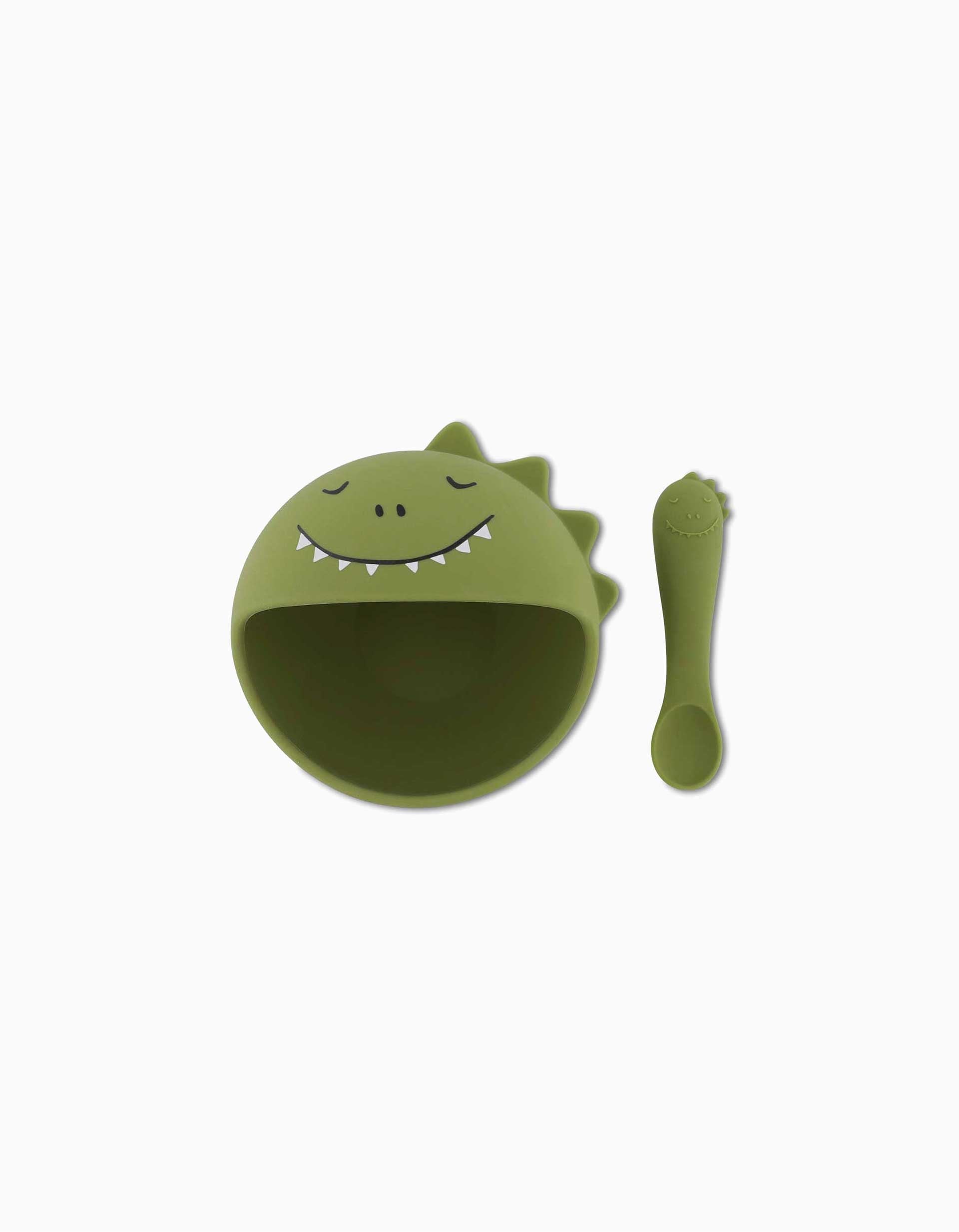 Silicone Meal Set for Babies Mr. Dino Trixie 4M+, Green