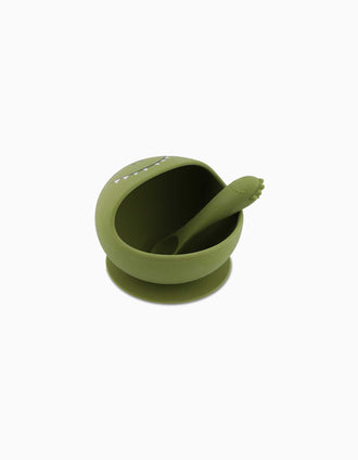 Silicone Meal Set for Babies Mr. Dino Trixie 4M+, Green