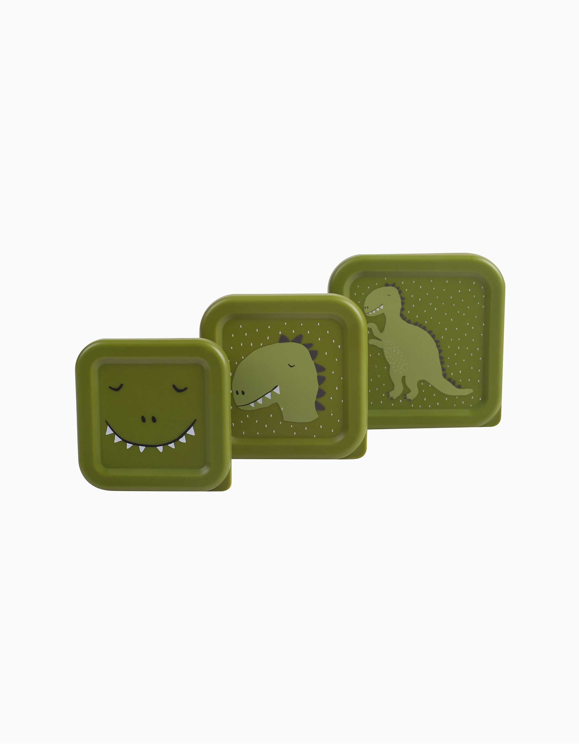 Lot de 3 Boîtes à Goûter Mr. Dino Trixie, Vert