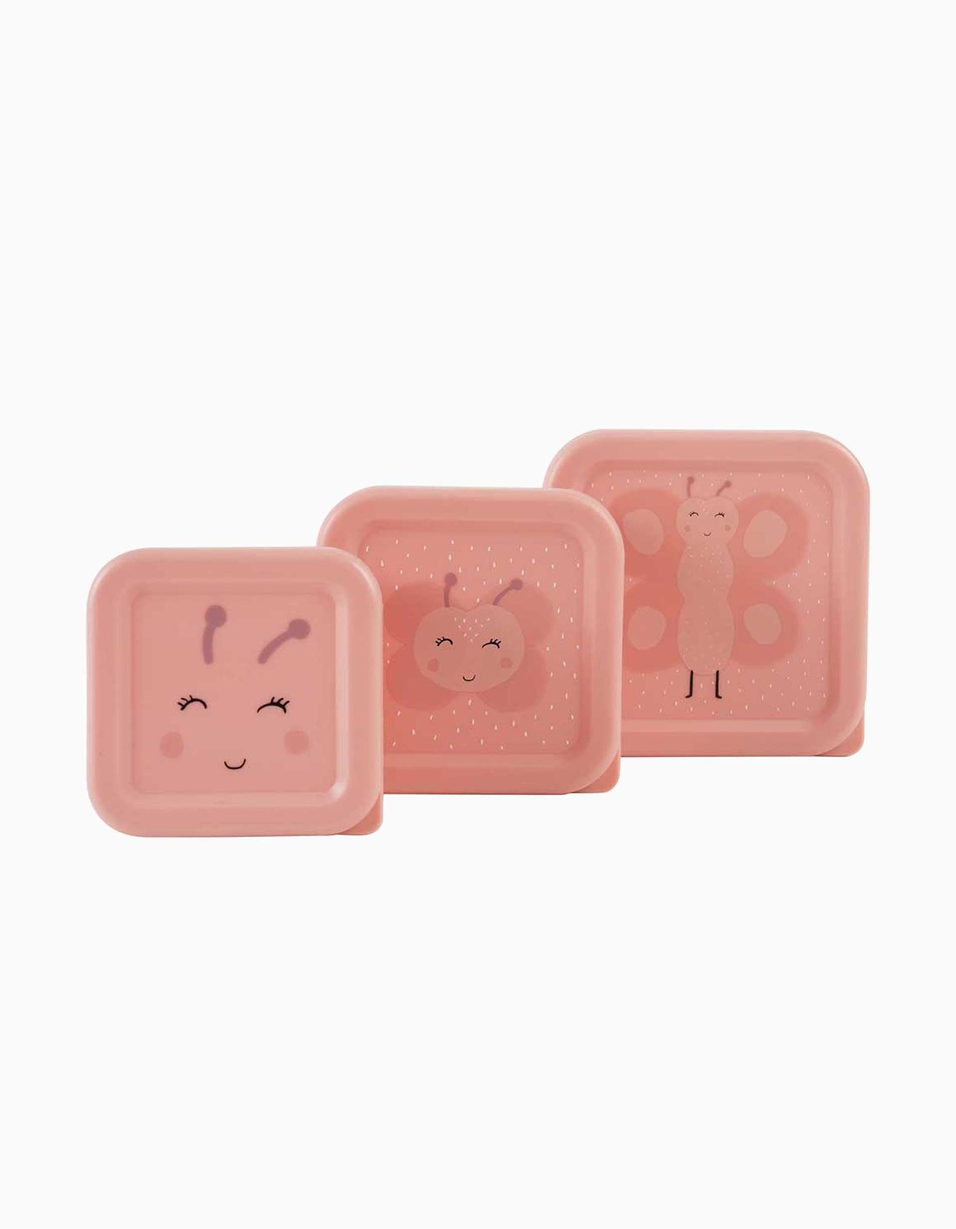 Pack de 3 Fiambreras Mrs. Butterfly Trixie, Rosa