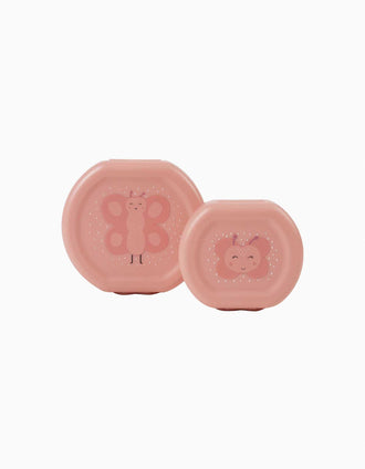 Lot de 2 Boîtes à Goûter avec Clip Mrs. Butterfly Trixie, Rose