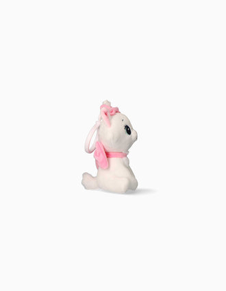 Plush keyring Disney Marie for children, white/pink