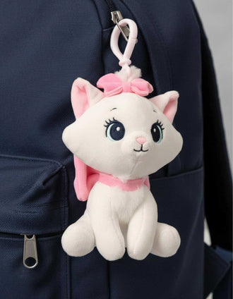 Plush keyring Disney Marie for children, white/pink