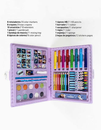 Colouring kit 43 pieces Disney Frozen for children, lilac